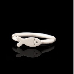 Ring fish silver 925° 1cm. No 52.
