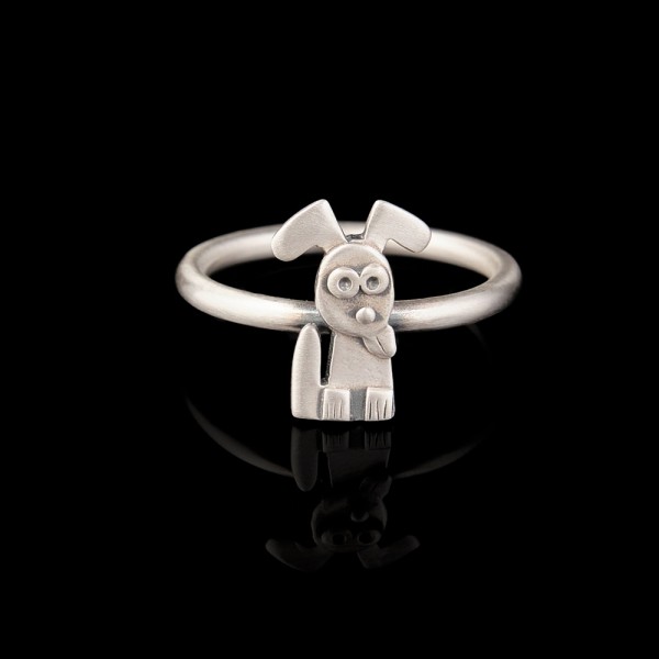 Ring dog silver 925° 1cm. No 53