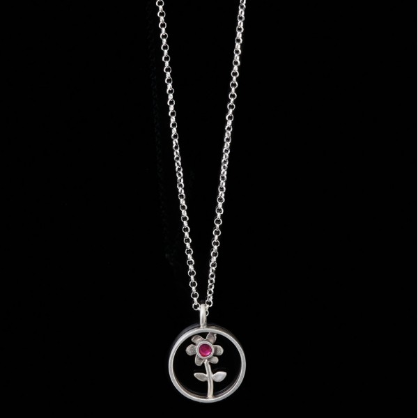 Pendant Leaf ladybug silver 925° 6x2.4cm.