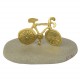 Brass bicycle on marble base 12x7.5cm.