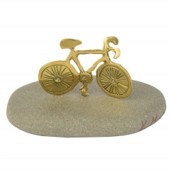Brass bicycle on marble base 12x7.5cm.