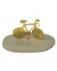 Brass bicycle on marble base 12x7.5cm.