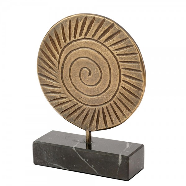 Spiral bronze & patina on marble base 11.5x8x3cm