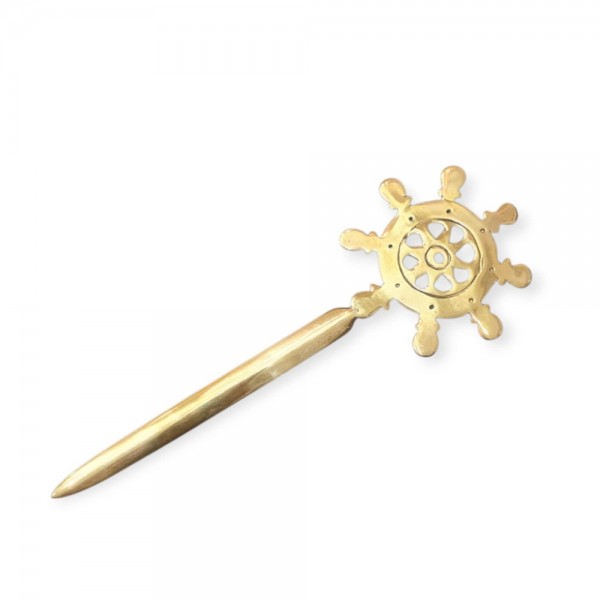 Brass letteropener ship helm 19x7cm