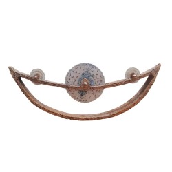 Ship clay stoneware porcelain disc 21.5x44.5cm.