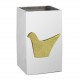 Pencil holder pigeon aluminium goldplated 24K brass 10.5x6.5x6.5cm