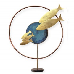 Fishes brass sculpture 39.5Υx33cm