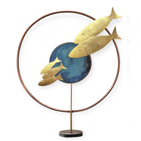 Fishes brass sculpture 39.5Υx33cm