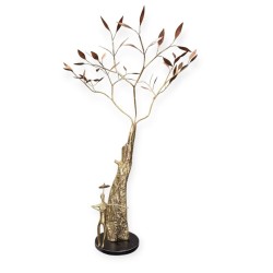 Woman with umbrella and olive tree bronze  57xΥ39cm