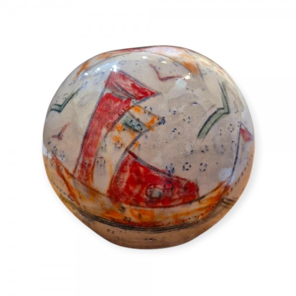 Σφαίρα με καράβια πηλός stoneware και επίστρωση πορσελάνης 9cm.