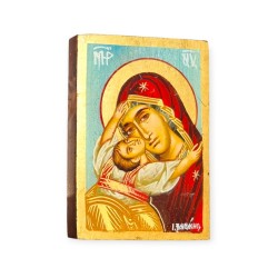 Icon Jesus Christ & Virgin Mary egg tempera on wood  17x12x2cm