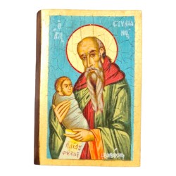 Icon Saint Stylianos egg tempera on wood 22x14x2 cm