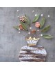 Pomegranate on base clay stoneware 24x12cm .