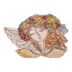 Wallpiece angel clay stoneware   20x27cm