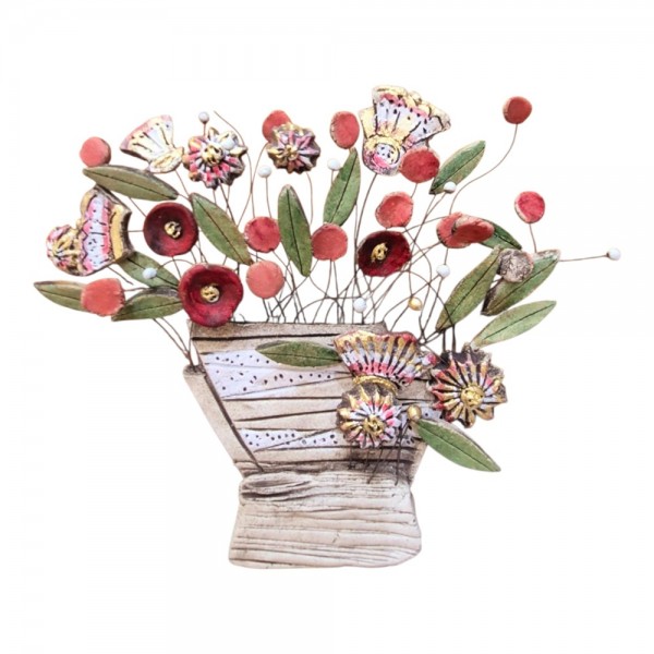 Sculpture flowerpot  clay stoneware 26x29cm