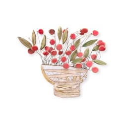 Sculpture flowerpot  clay stoneware 19x24cm