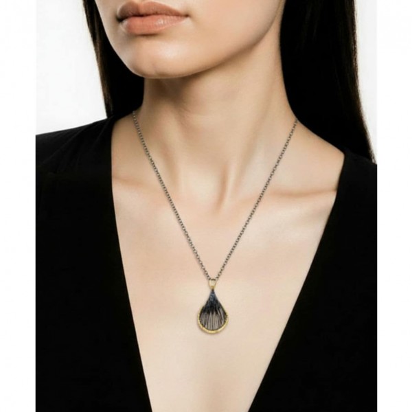 PANDORA ARTSHOP PENDANT GOLD 18K, OXIDIZED SILVER  925°  4x2.5cm