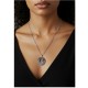PANDORA ARTSHOP PENDANT 5 RUBIES ,GOLD 18K, OXIDIZED SILVER  925° 4cm