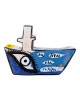 Ship with messages handpainted  clay 16x11x3cm