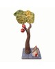 Pomegranate tree with house ceramic on marble base 23x13 cm