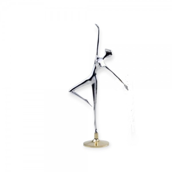 Dancer aluminium sculpture on brass base  34,5×16,5×7,5 cm