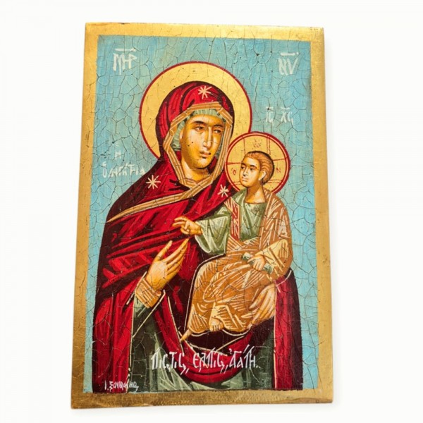 Icon Virgin Mary '' Odigitria ''  egg tempera on wood 25.7x16.7x3cm