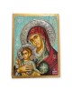 Icon Jesus Christ & Virgin Mary egg tempera on wood silver 925° 25.5x19x4cm
