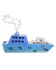Ship with message handpainted  clay 21.5x16cm