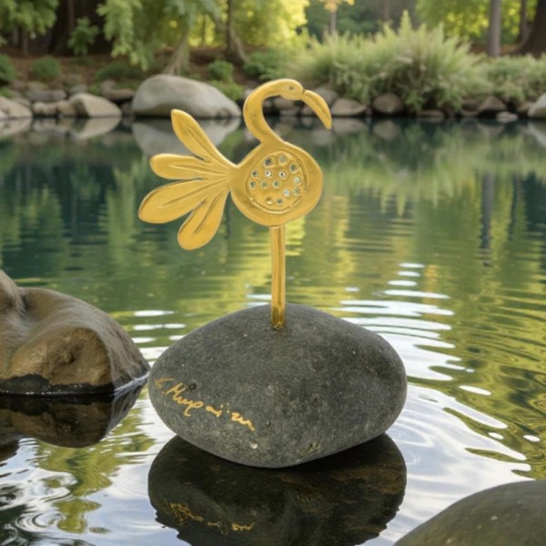 Πούλι φλαμίνγκο  ορειχάλκινο μικρογλυπτό 14.5x10x8cm