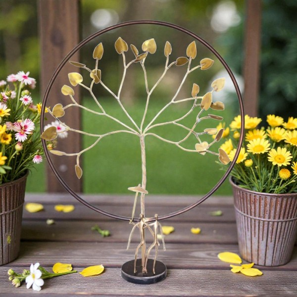 Ζευγάρι με ομπρέλα από ορείχαλκο σε ελιά 39.7x32cm