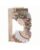 Wallpiece woman with flowers & olive leaves 39x26cm