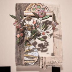 Wallpiece with flowers 37x26cm