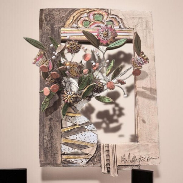 Wallpiece with flowers 37x26cm