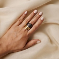 Ring  goldplated & rhodium silver 925°