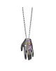 Pendant '' precious hand '' zircon brass platinumplated 2cm chain 44cm