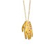 Pendant '' precious hand '' zircon brass goldplated 2cm chain 44cm