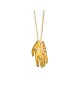 Pendant '' precious hand '' zircon brass goldplated 2cm chain 44cm