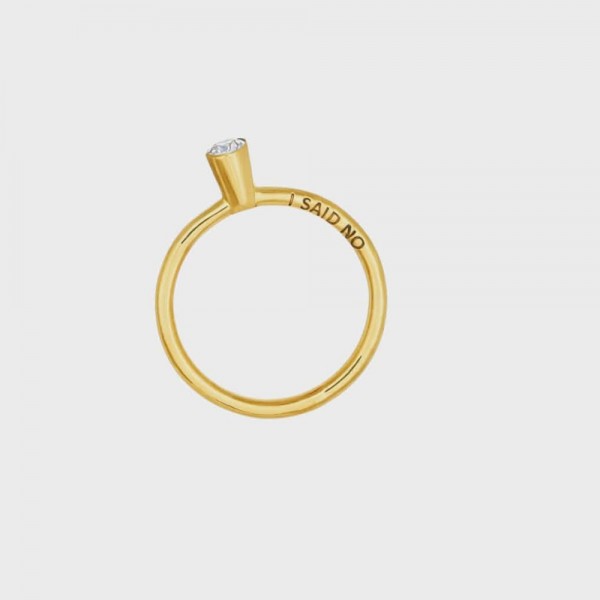 RIng '' I said no ''  handmade brass goldplated  Νο 52