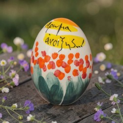 Easter egg handpainted ceramic 12cm
