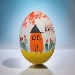 Easter egg handpainted ceramic 12cm