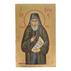 Icon Saint Paisios egg tempera on wood 22x14cm