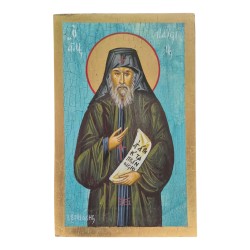 Icon Saint Paisios egg tempera on wood 22x14cm