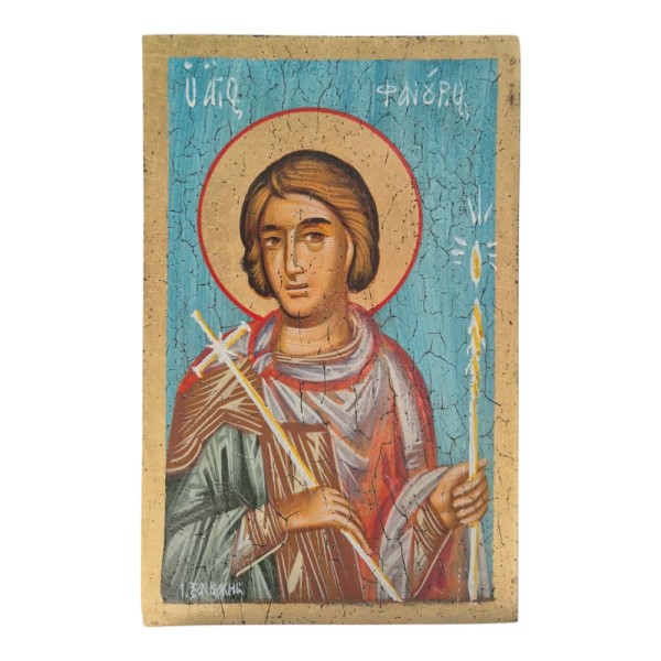 Icon Saint Paisios egg tempera on wood 22x14cm
