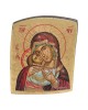 Icon Virgin Mary & Christ egg tempera old wood 20x17x3cm