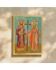 Icon Saint Konstantinos & Helen egg tempera on wood 26x19x3cm