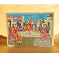 Icon Virgin Mary Christ egg-tempera , wood 26x35x3,5cm