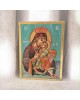 Icon Jesus Christ & Virgin Mary of the sea egg tempera on wood 25x18cm