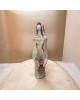 Sculpture woman with flowers clay stoneware 28x8cm
