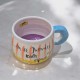 Mug handmade handpainted clay 9cm