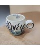 Mug handmade handpainted clay 9cm